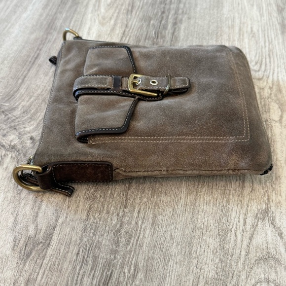 COACH VINTAGE Brown / Taupe Suede Hamilton Crossbody / Slingback Bag - EUC - Picture 12 of 16